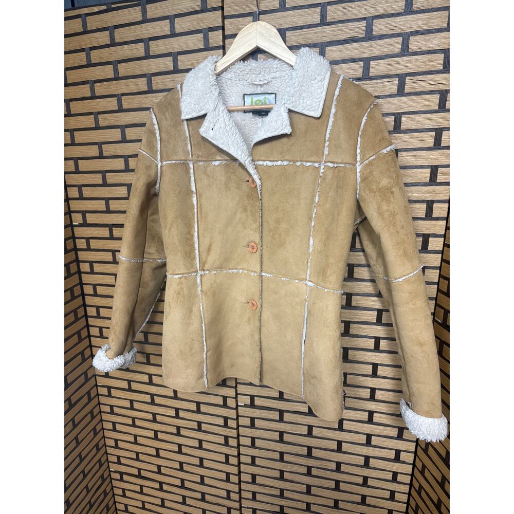 L.e.i. Tan Sherpa Jacket Size Medium